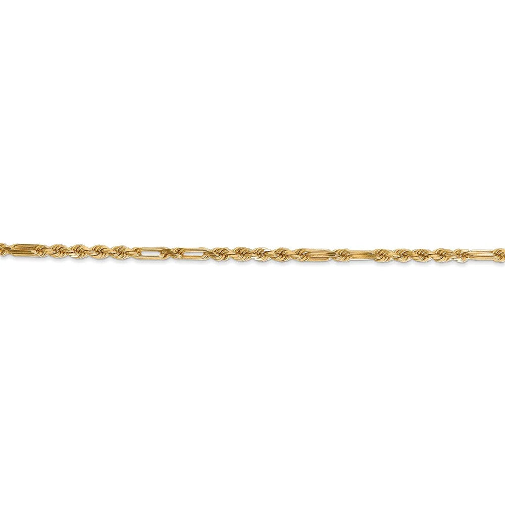 14kt Yellow Gold Diamond Cut Milano Rope Chain Bracelet 7 inch Q473560