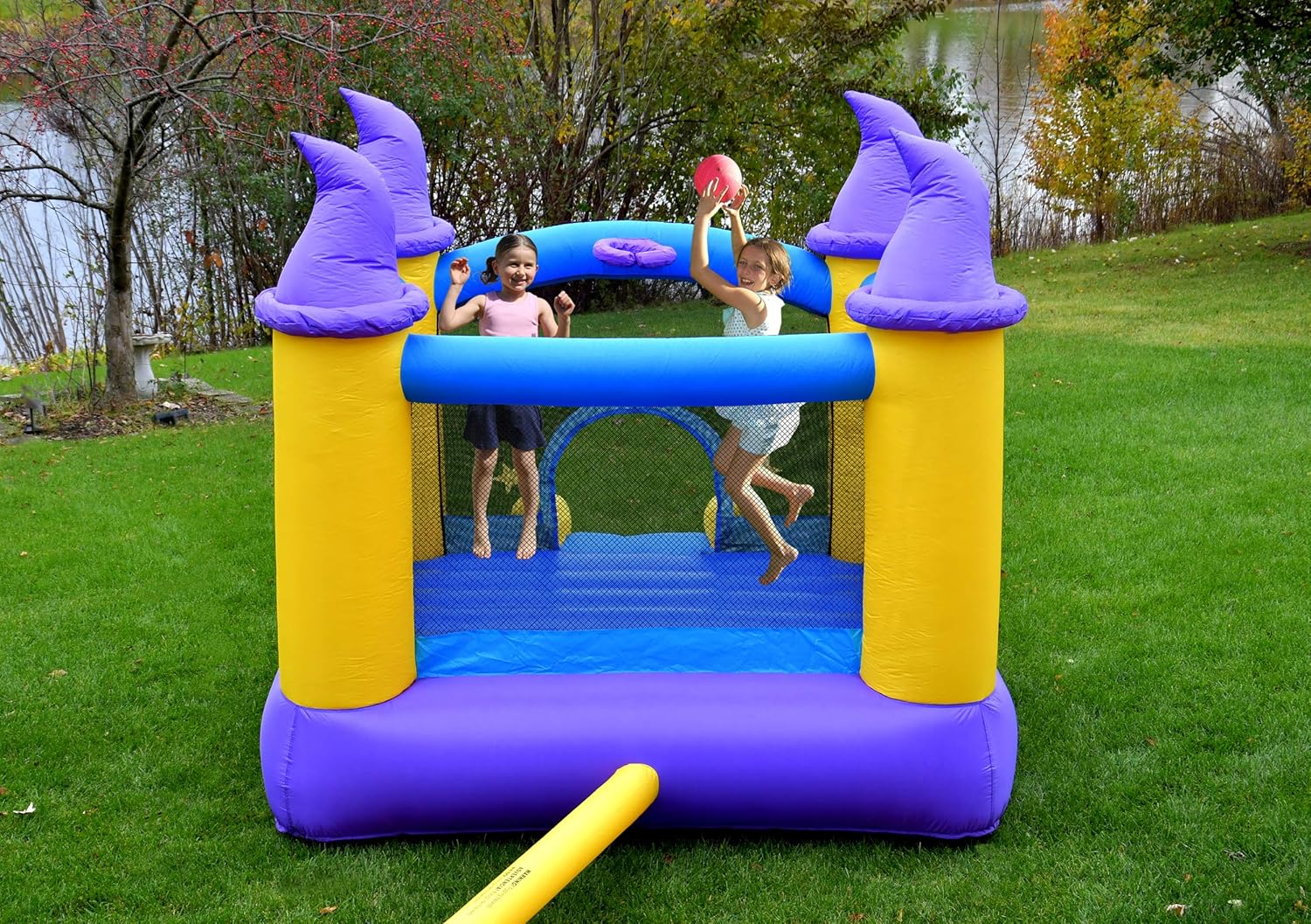 Inflatable Bounce House with Slide, 9 ft x 8 ft x 7 ft H H218456