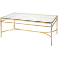 Antique Gold Glass Cocktail Table I6317