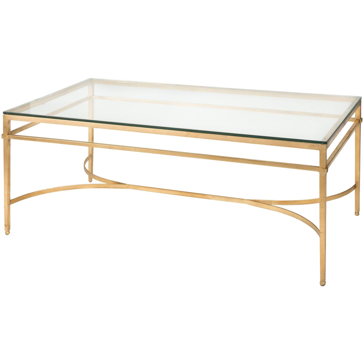 Antique Gold Glass Cocktail Table I6317