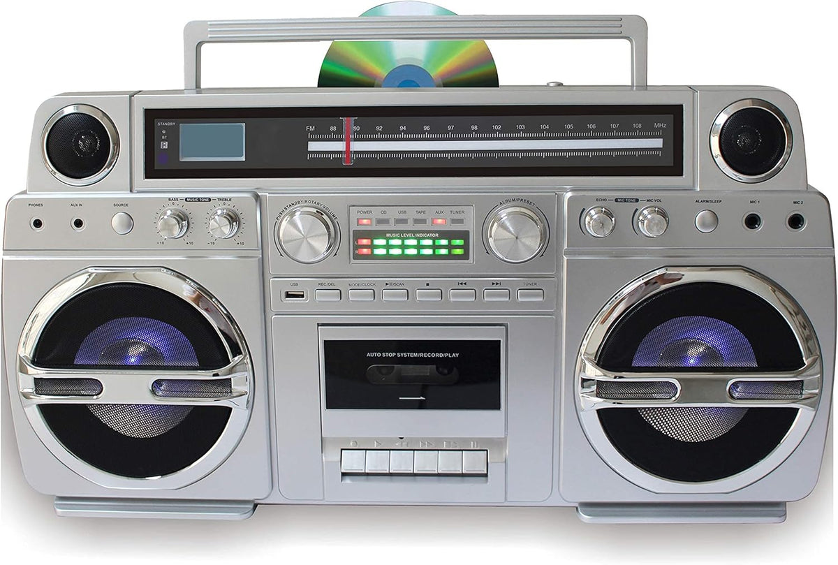 Boom Box CD Player with Bluetooth Speaker R786