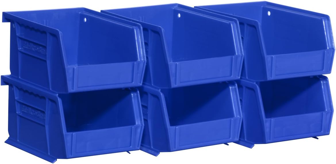 Plastic Storage Bin Hanging Stacking Containers, Black, 24-Pack Pack of 2 B59250