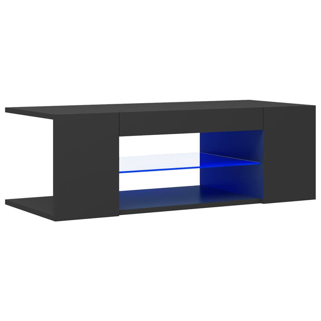 TV Cabinet with LED Lights Black U57373