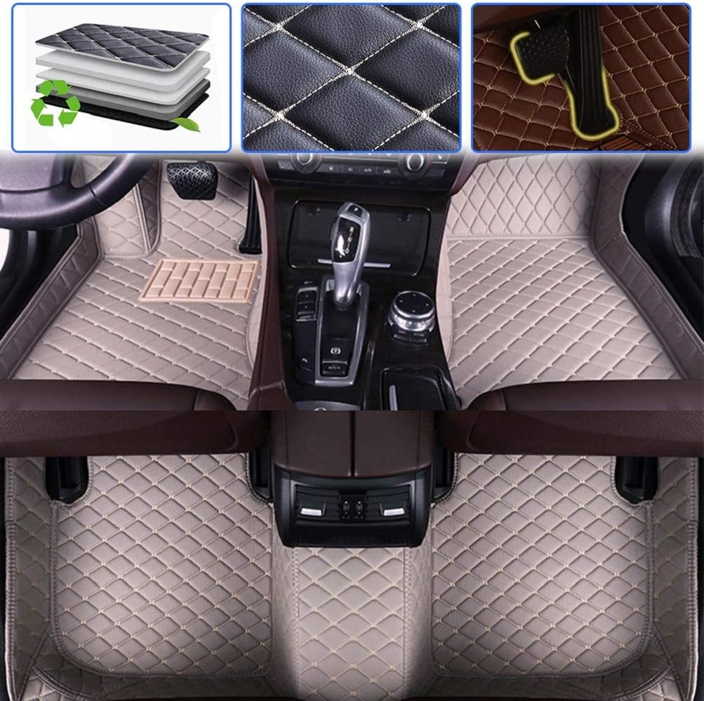 Red Waterproof Full Coverage Car Floor Mats C6053