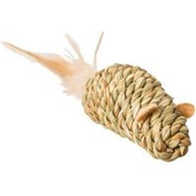 Seagrass Mouse with Feathers Cat Toy F995495
