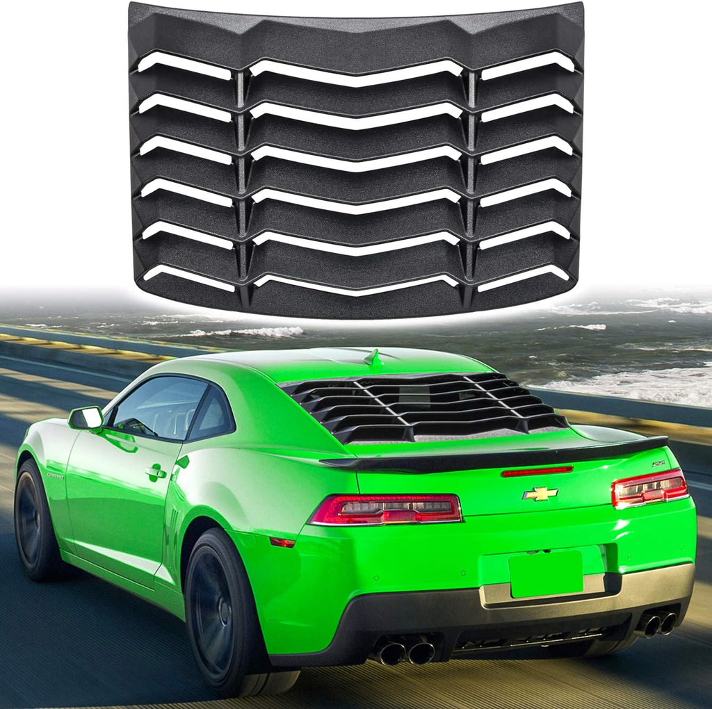 Rear Window Louver Sun Shade Cover Matte Black ABS for Chevy Camaro 2010 2015 X49264