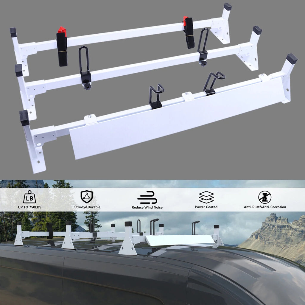 54" 3 Bar Ladder Roof Rack with Wind Deflect E941289